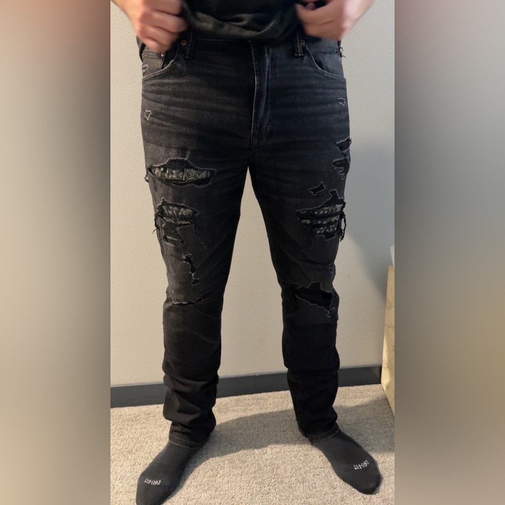 Washed Black Men Jeans